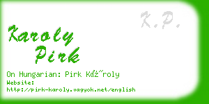 karoly pirk business card